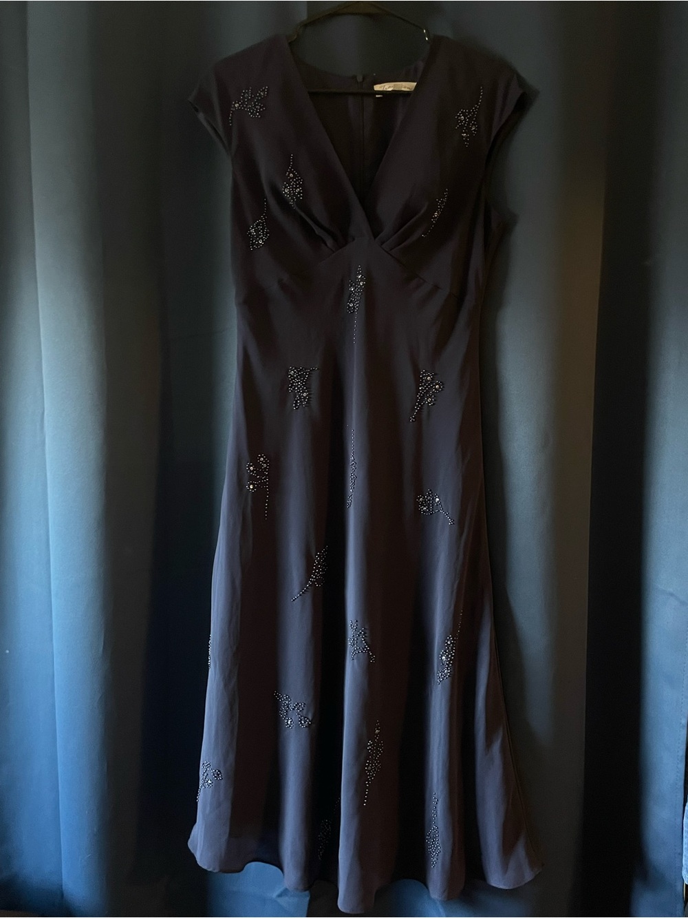 90s Navy beaded embellished Dress
